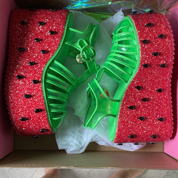 Size 8 Sugar Thrillz Watermelon Platform Jelly Sandals - Picture 4 of 7